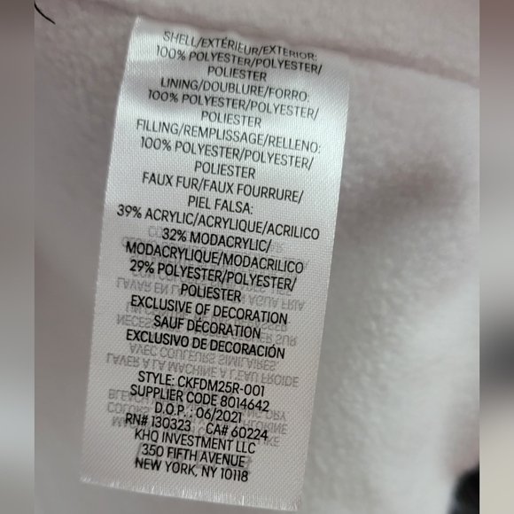 Calvin Klein Black & White 3/4 puffer coat girls size 5 - Picture 2 of 4